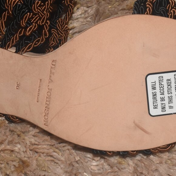 NWOT ULLA JOHNSON Espadrille Raffia Lace Up Woven Nautical Sandals Size 36! - Picture 15 of 15